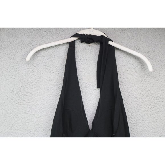 Cache' Black Halter Beaded Hi-Lo Midi Dress-Size 4-Whimsigoth-Event - Picture 13 of 14